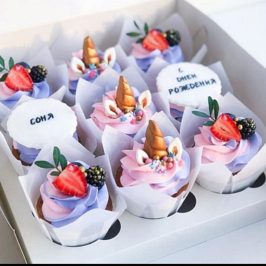 Капкейки "Единорожки" купить - cаранск.сладкоежкин.рф