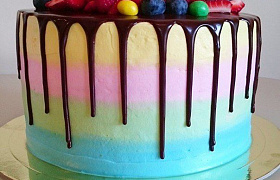 Торт с глазурью "Радуга" купить